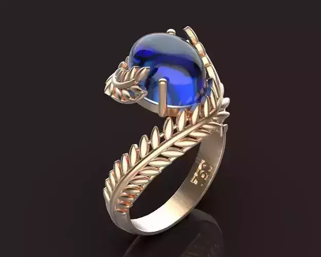 Olive Leaf  ring Silver Gold  Print 3D print model