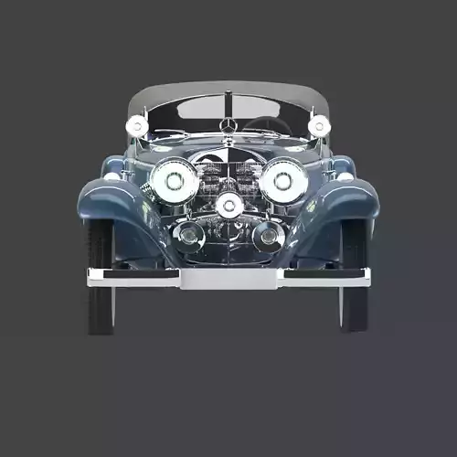 Mersedes 1938 540k blueprint V 01 with closed top 3D model