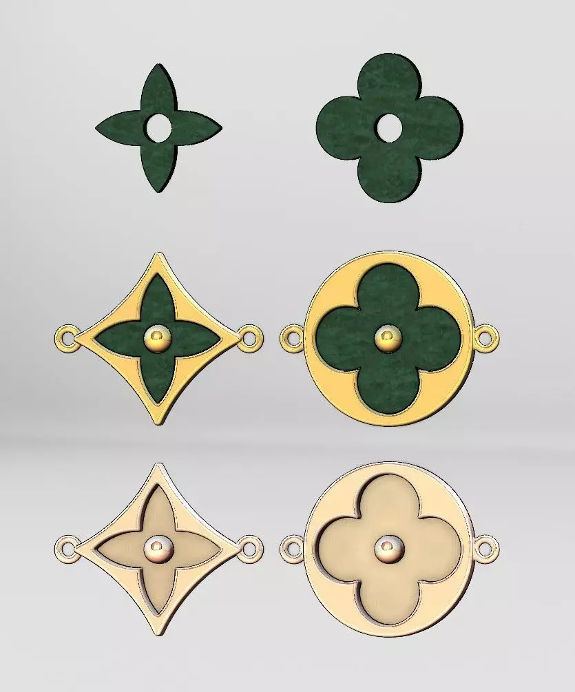 Louis Vuitton bracelet blossom BB charms replicas 3D print model