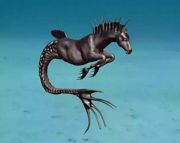 hippocampos mermaid horse 3D model