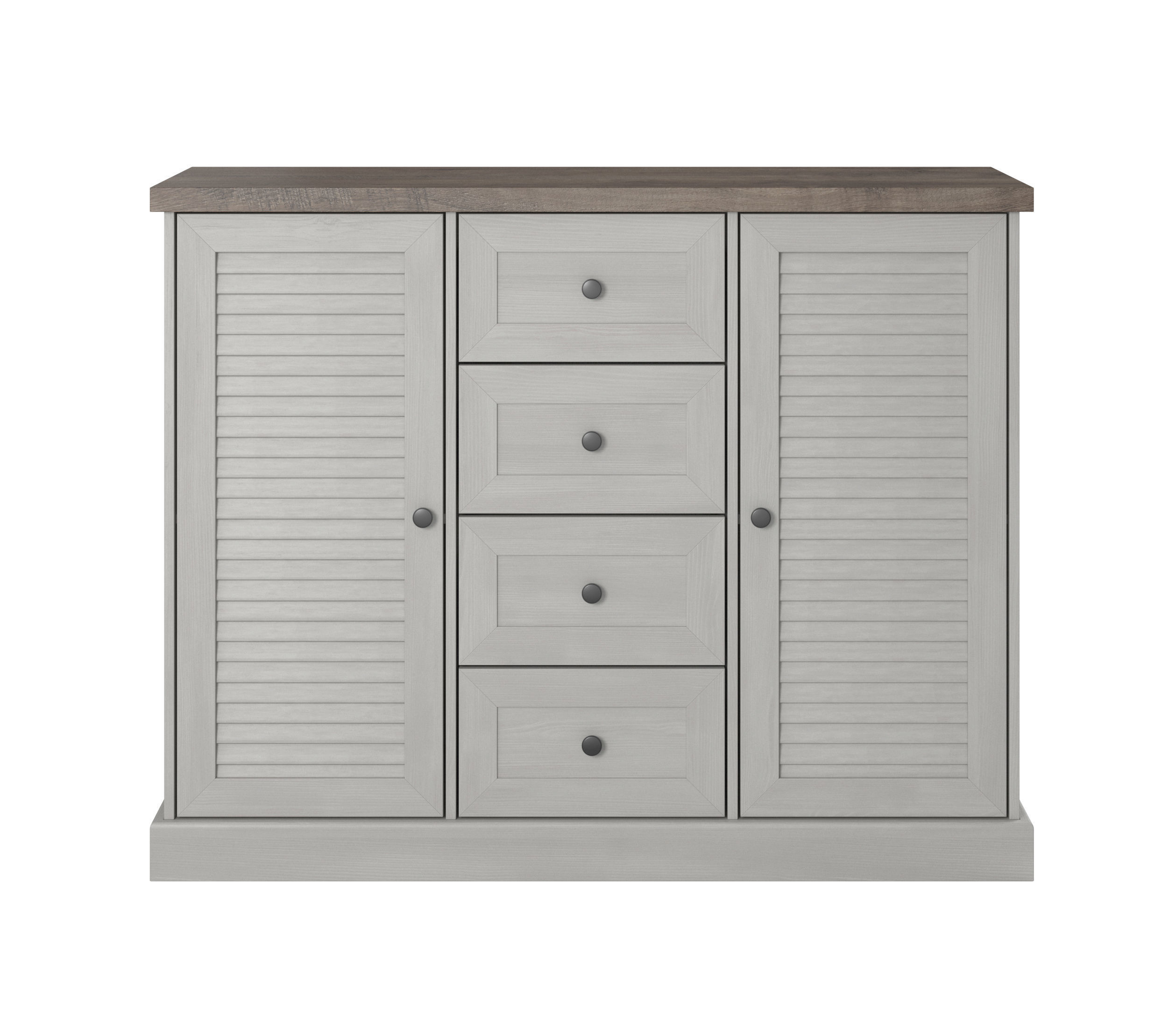 Commode 3D model in colonial style oak white Low-poly 3D model_1