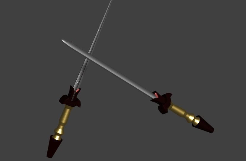 Pair of swords 3D model_1