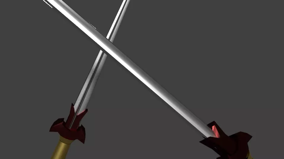Pair of swords 3D model_0