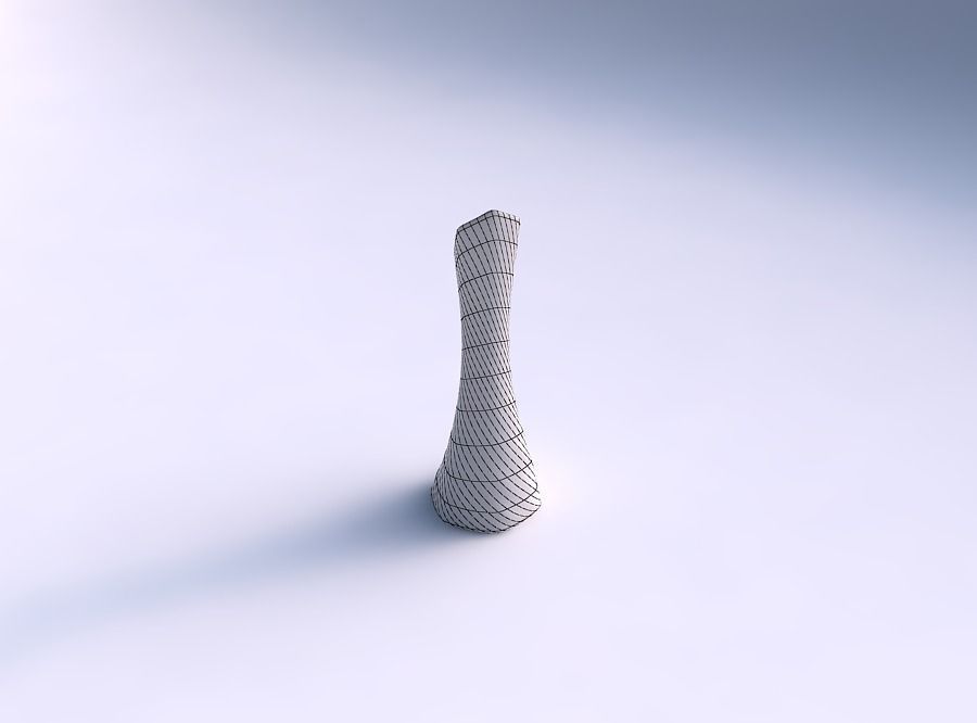 Vase squeezed and bent hexagon with relaxed large twists 3D print model_5