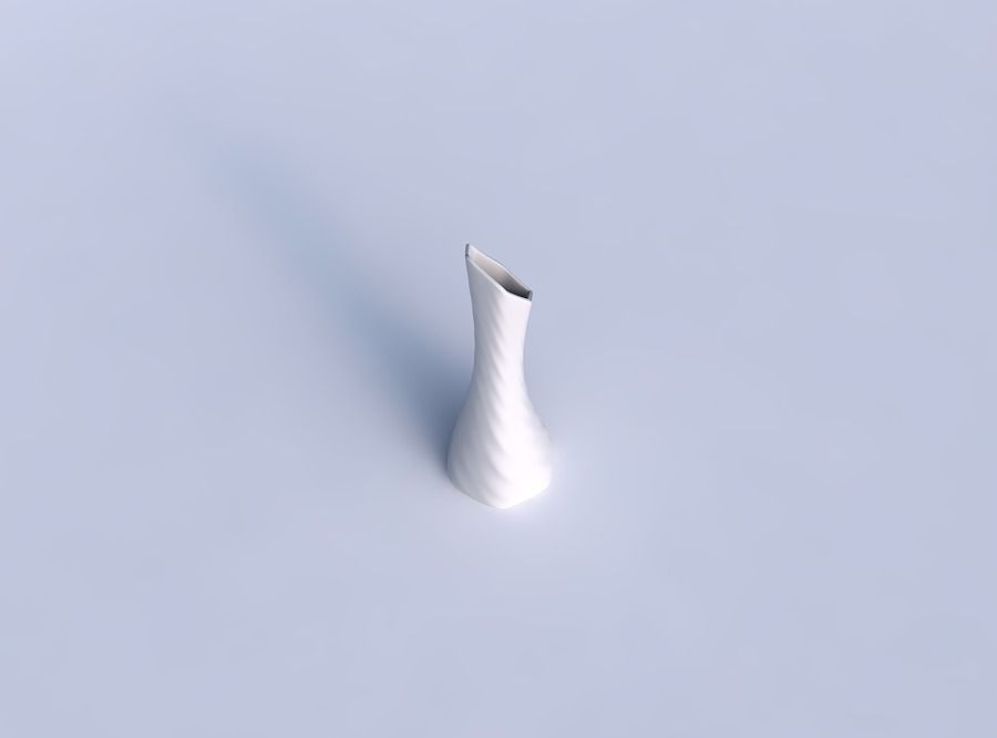 Vase squeezed and bent hexagon with relaxed large twists 3D print model_1