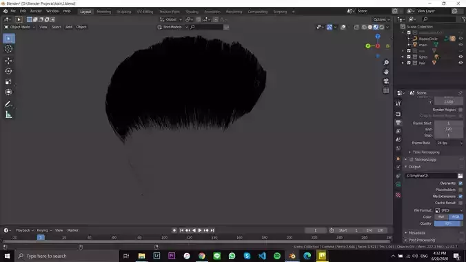 realistic hair model 2 sims - 3D model