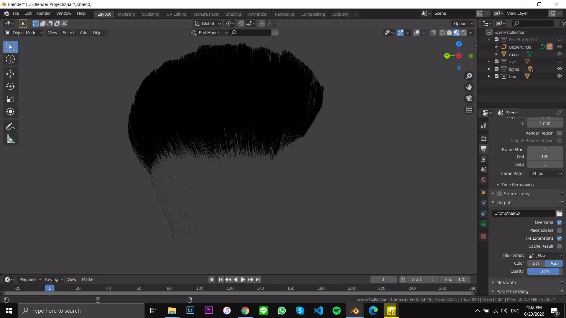 realistic hair model 2 sims - 3D model_0