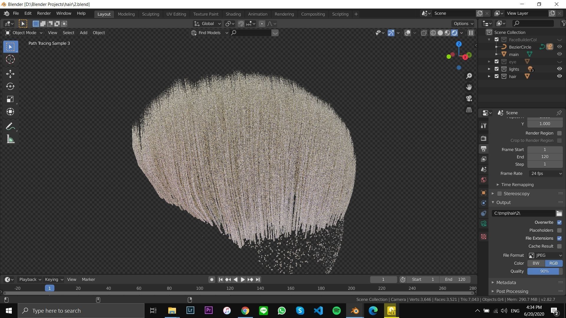 realistic hair model 2 sims - 3D model_22
