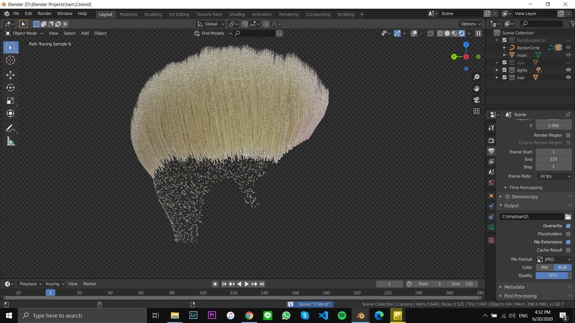 realistic hair model 2 sims - 3D model_21