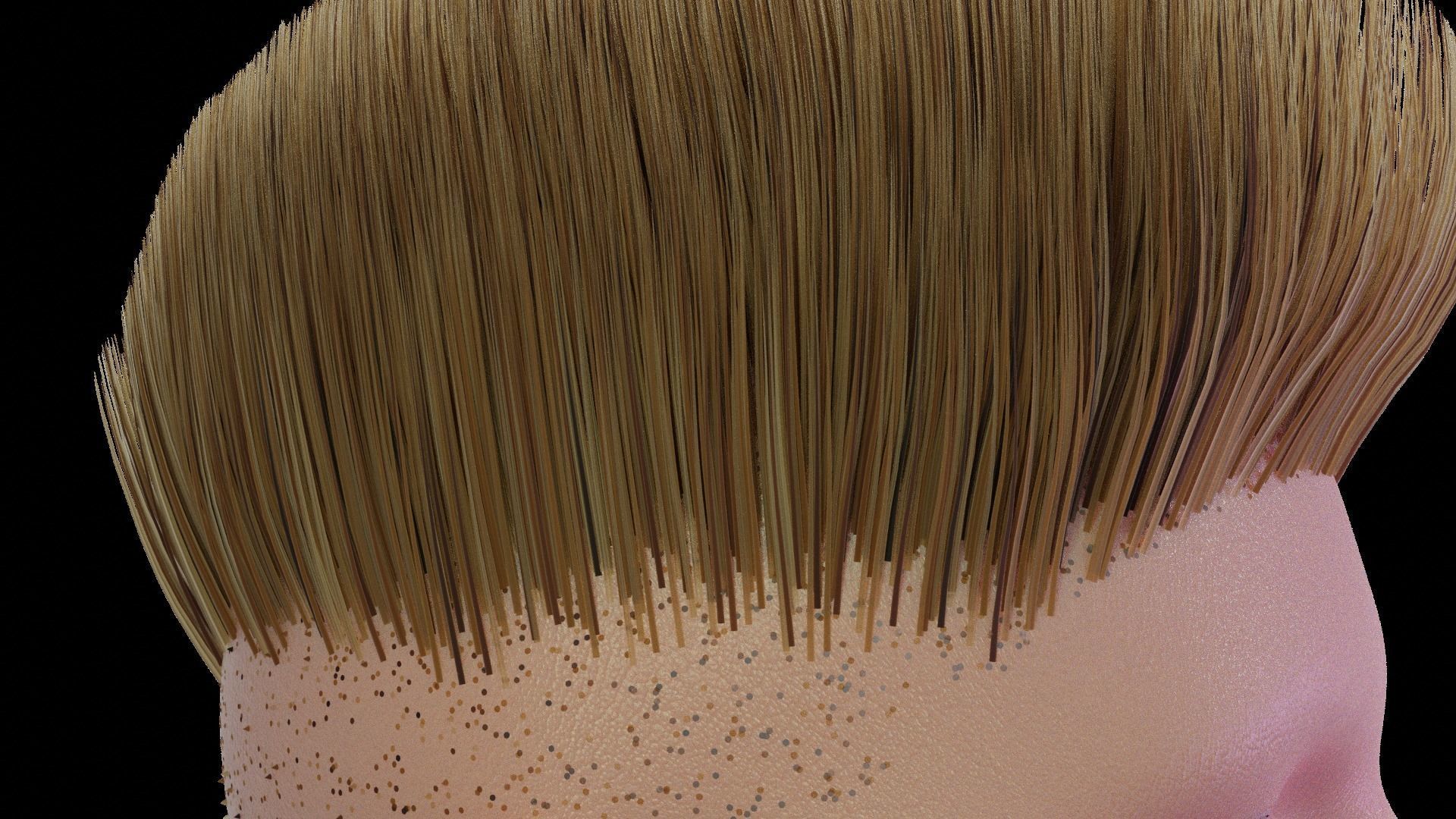 realistic hair model 2 sims - 3D model_4