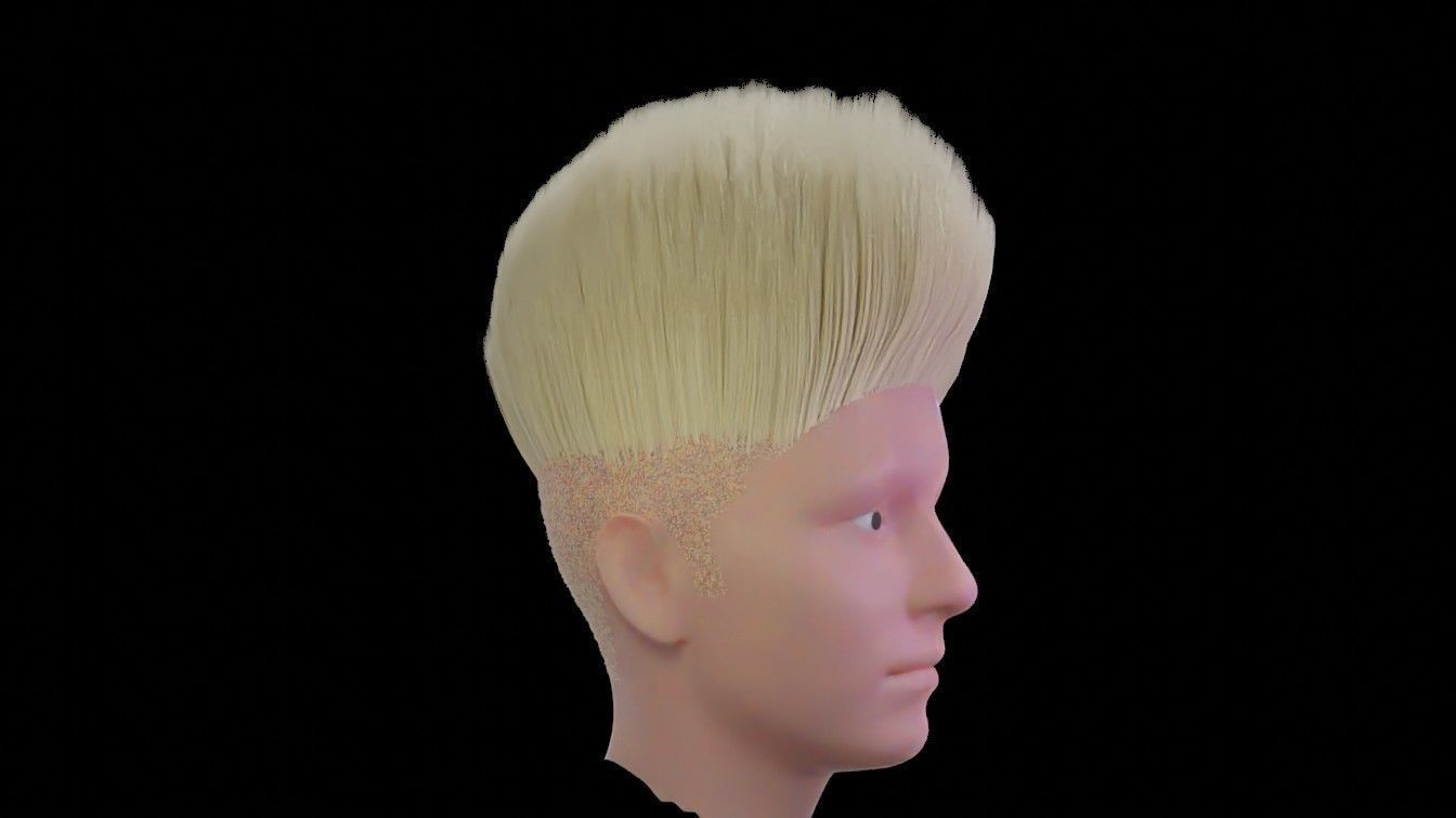 realistic hair model 2 sims - 3D model_7