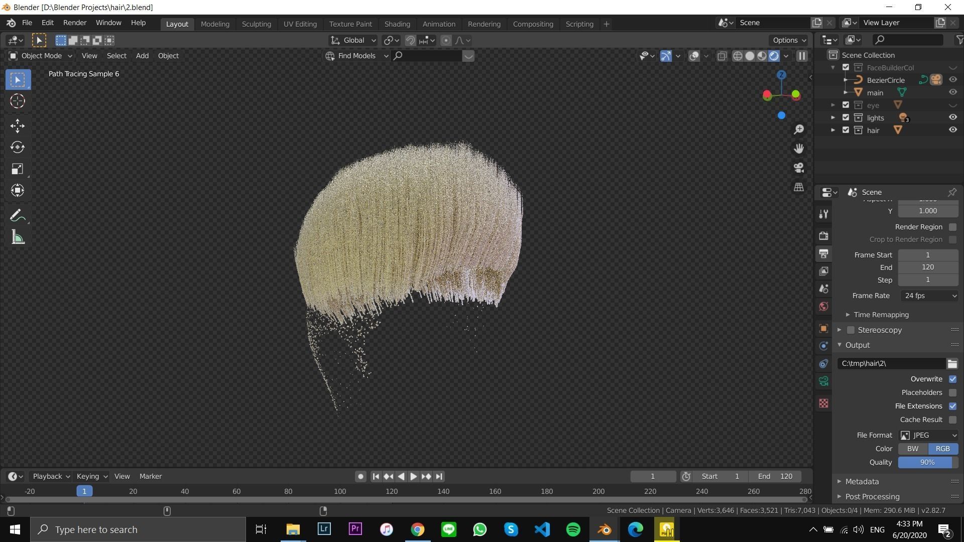 realistic hair model 2 sims - 3D model_12