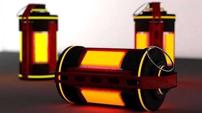 SCI-FI BOMB GRENADE EXPLOSIVE  Low-poly 3D model