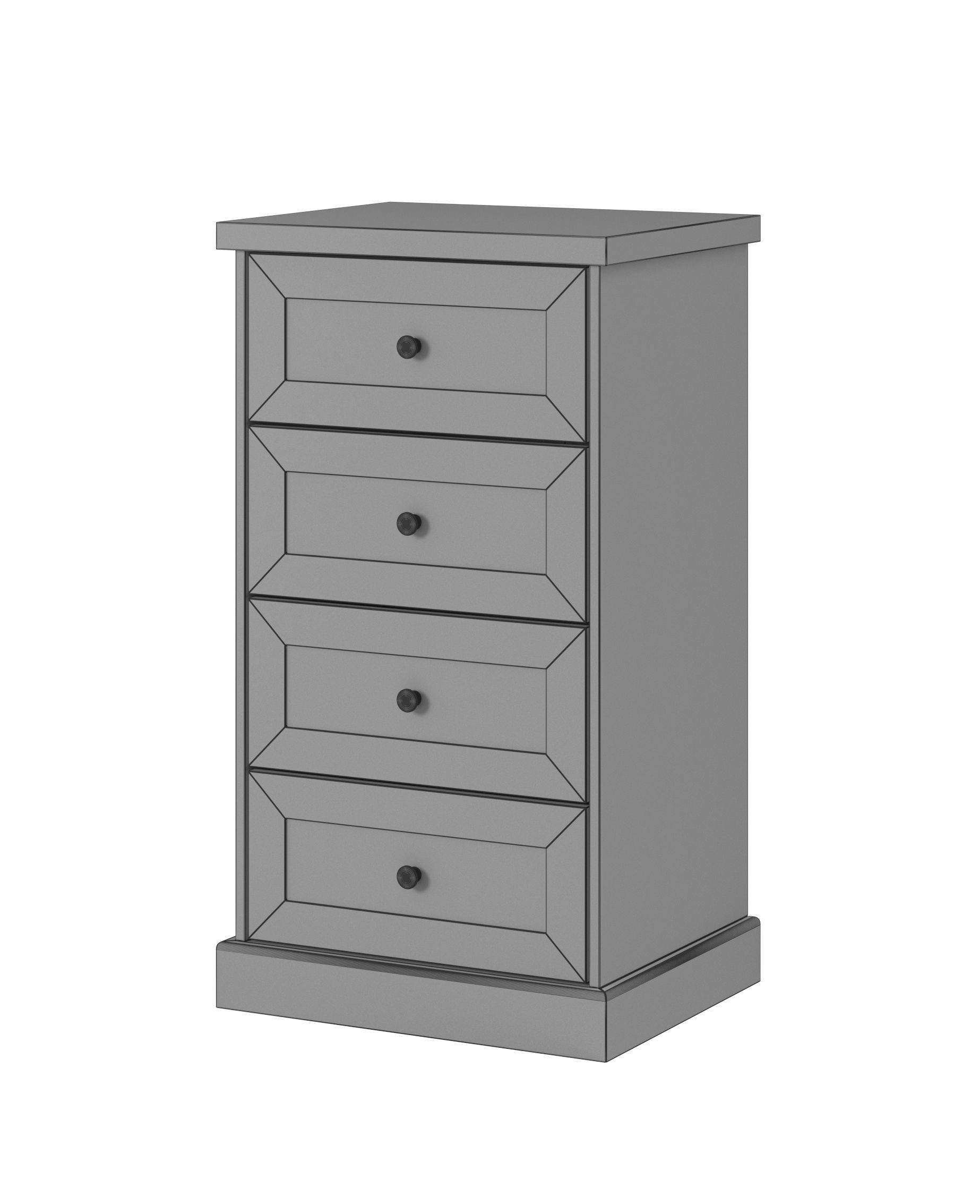 Commode 3D model in colonial style with drawers Low-poly 3D model_5