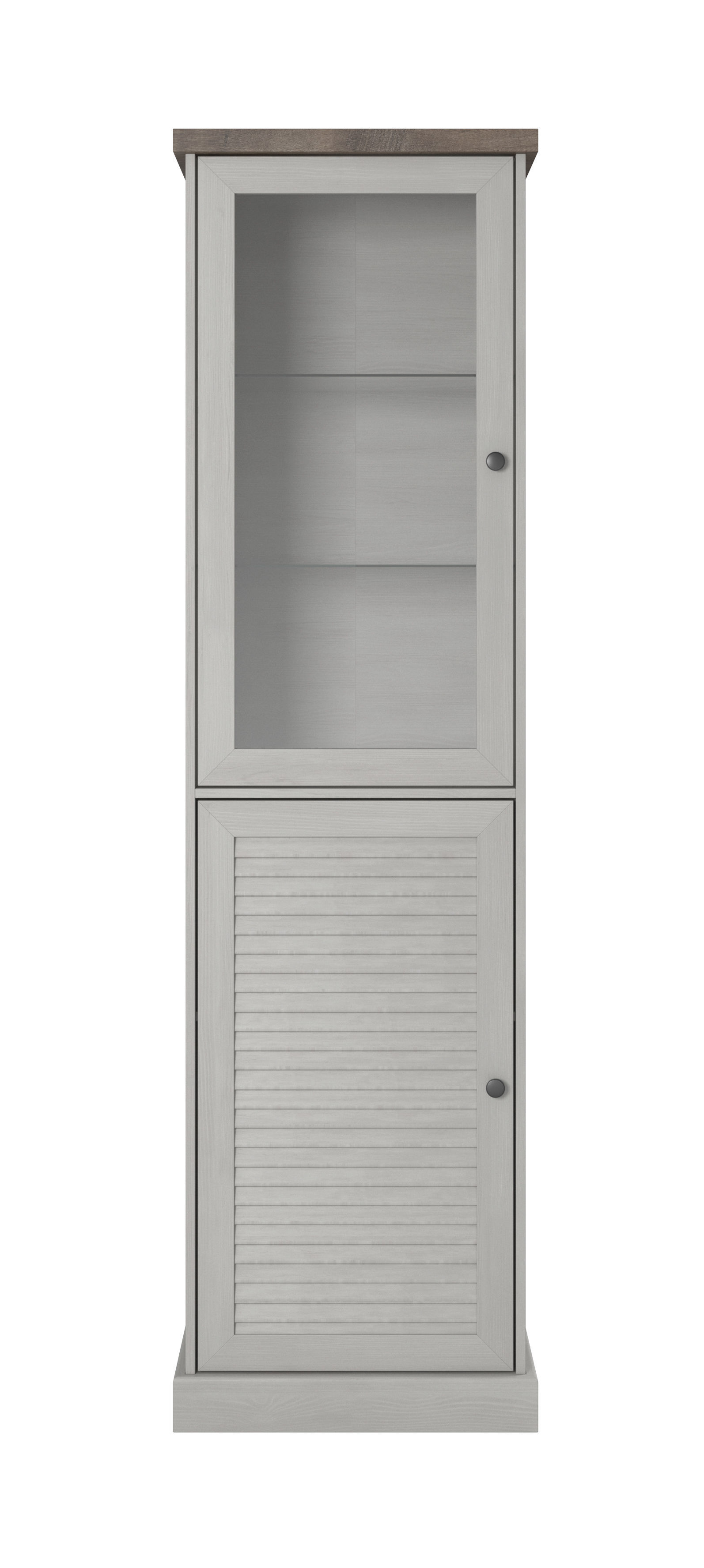 Shelf 3D model in colonial style with glass Low-poly 3D model_1