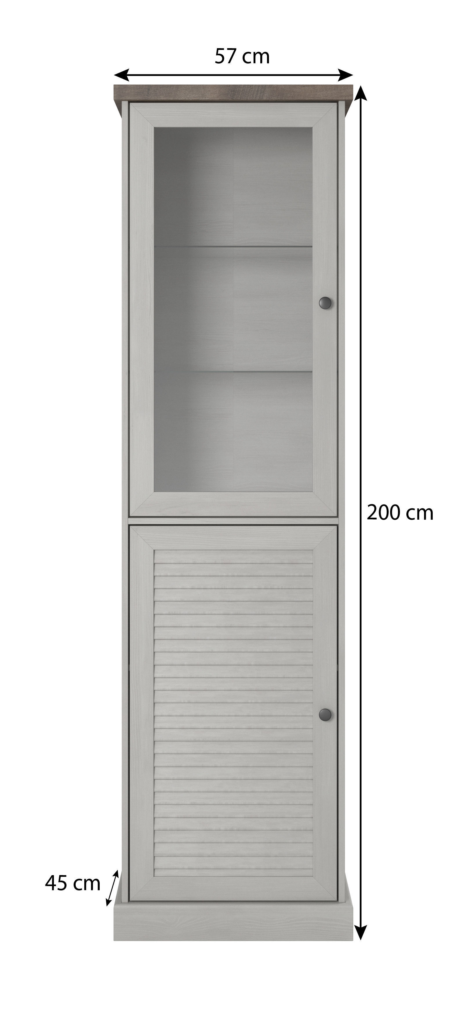 Shelf 3D model in colonial style with glass Low-poly 3D model_4