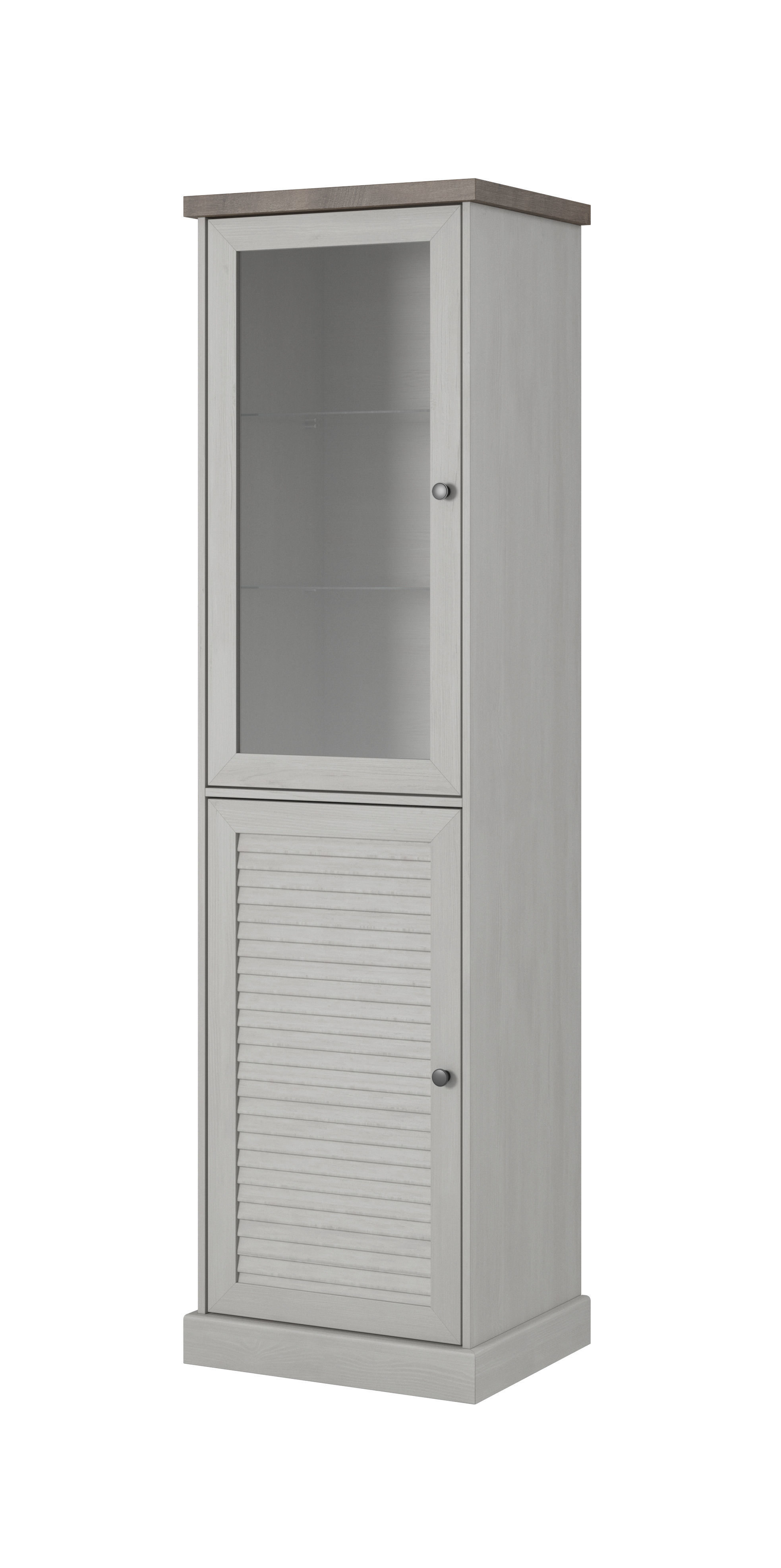 Shelf 3D model in colonial style with glass Low-poly 3D model_2