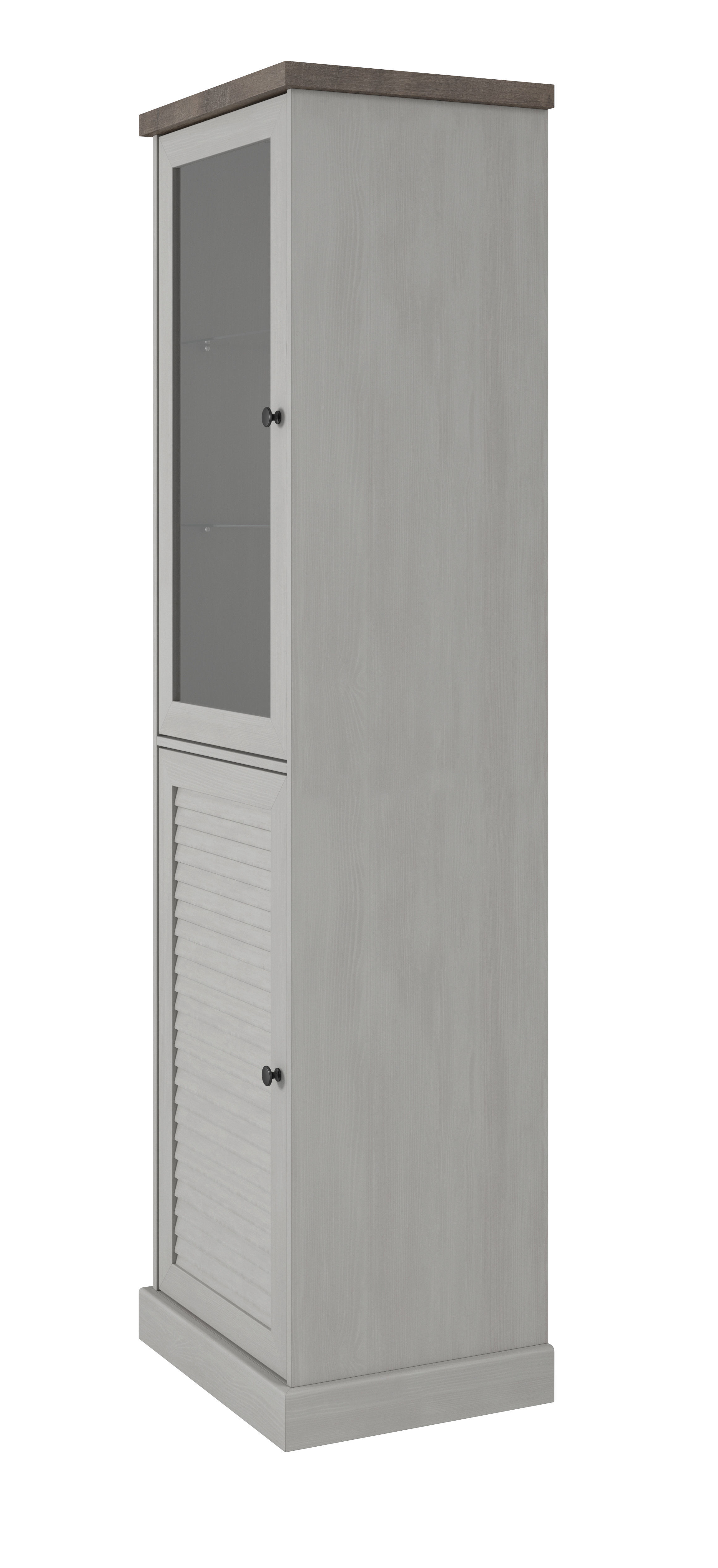 Shelf 3D model in colonial style with glass Low-poly 3D model_3