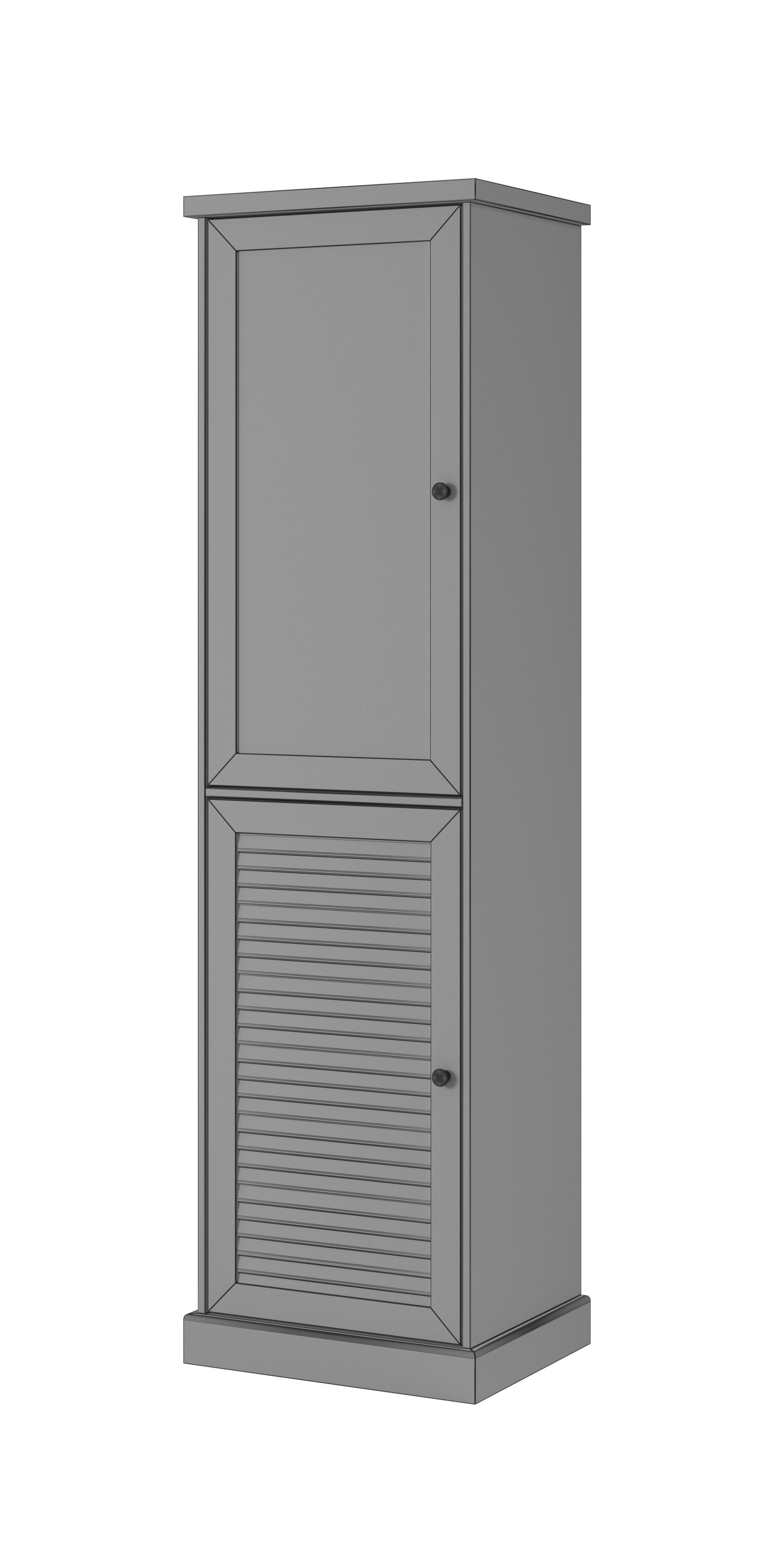 Shelf 3D model in colonial style with glass Low-poly 3D model_5