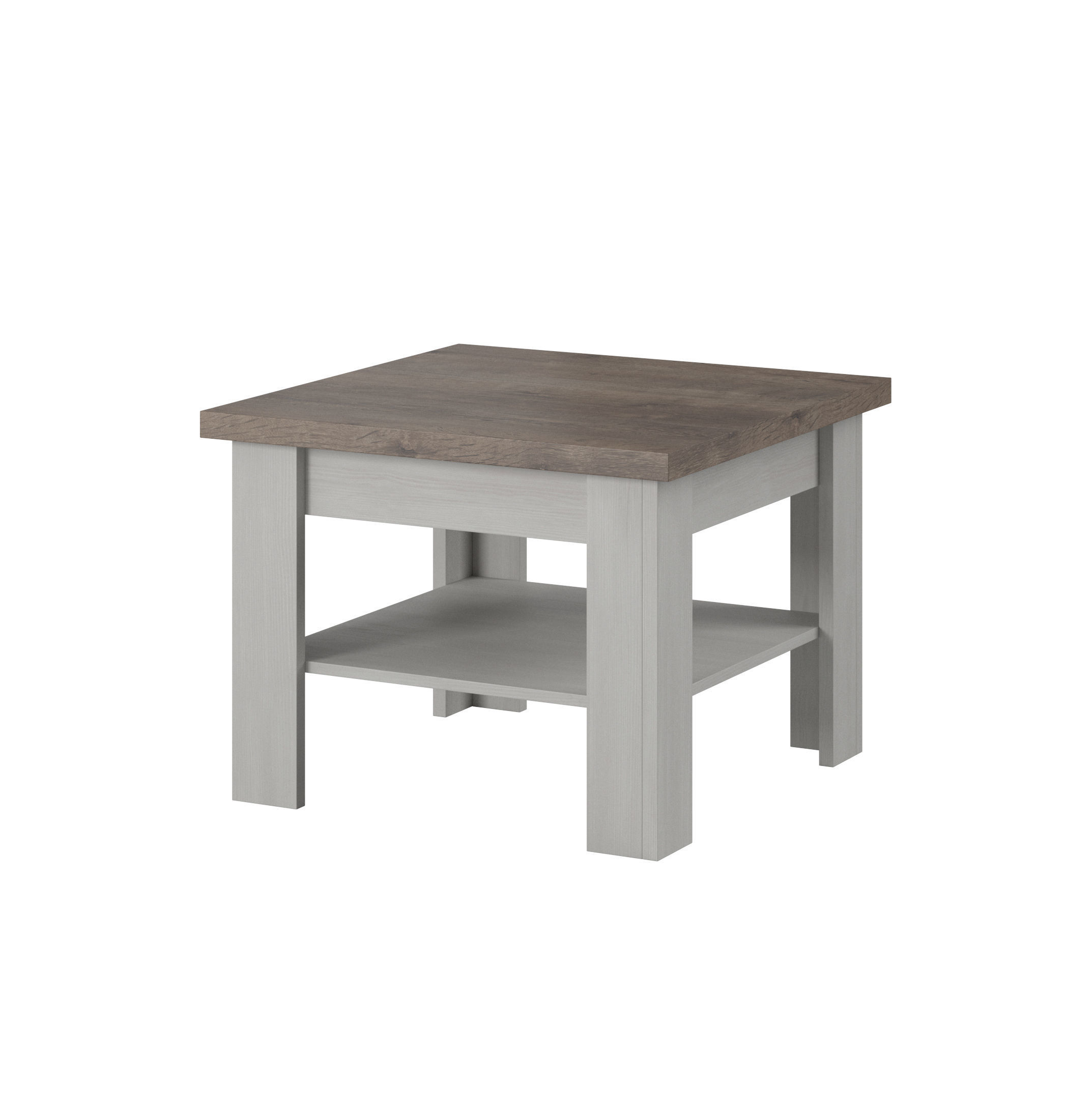 Table 3D model in colonial style white wood Low-poly 3D model_2