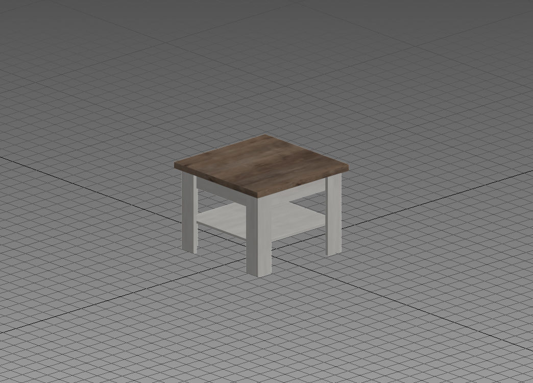 Table 3D model in colonial style white wood Low-poly 3D model_6