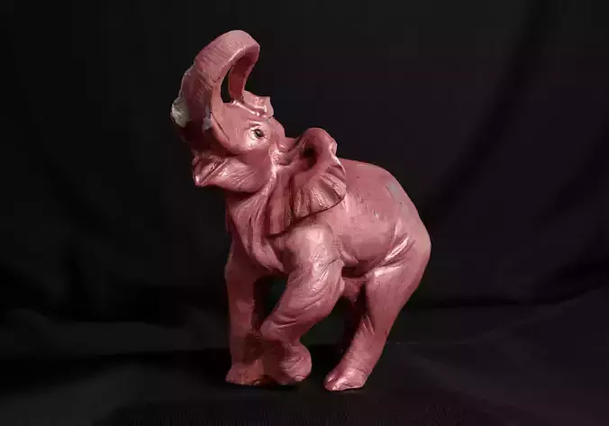 Decoration - Kitsch Elephant Statue 01 - Low-poly 3D model