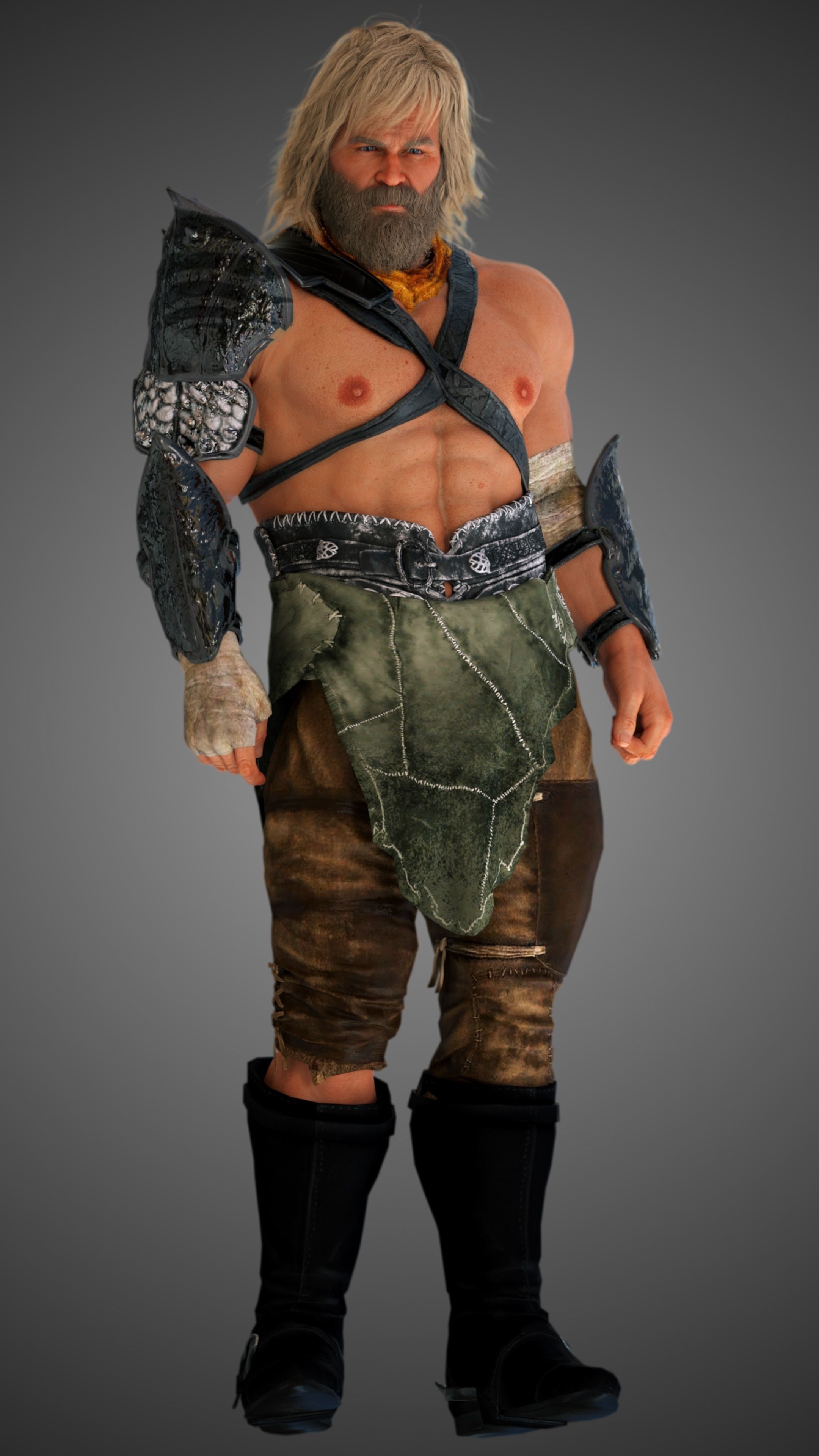 Viking Warrior Male 3D model_11