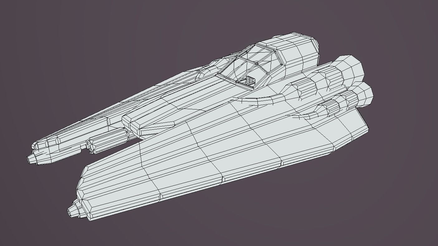 IF-420 Interceptor Fighter Low-poly 3D model_1
