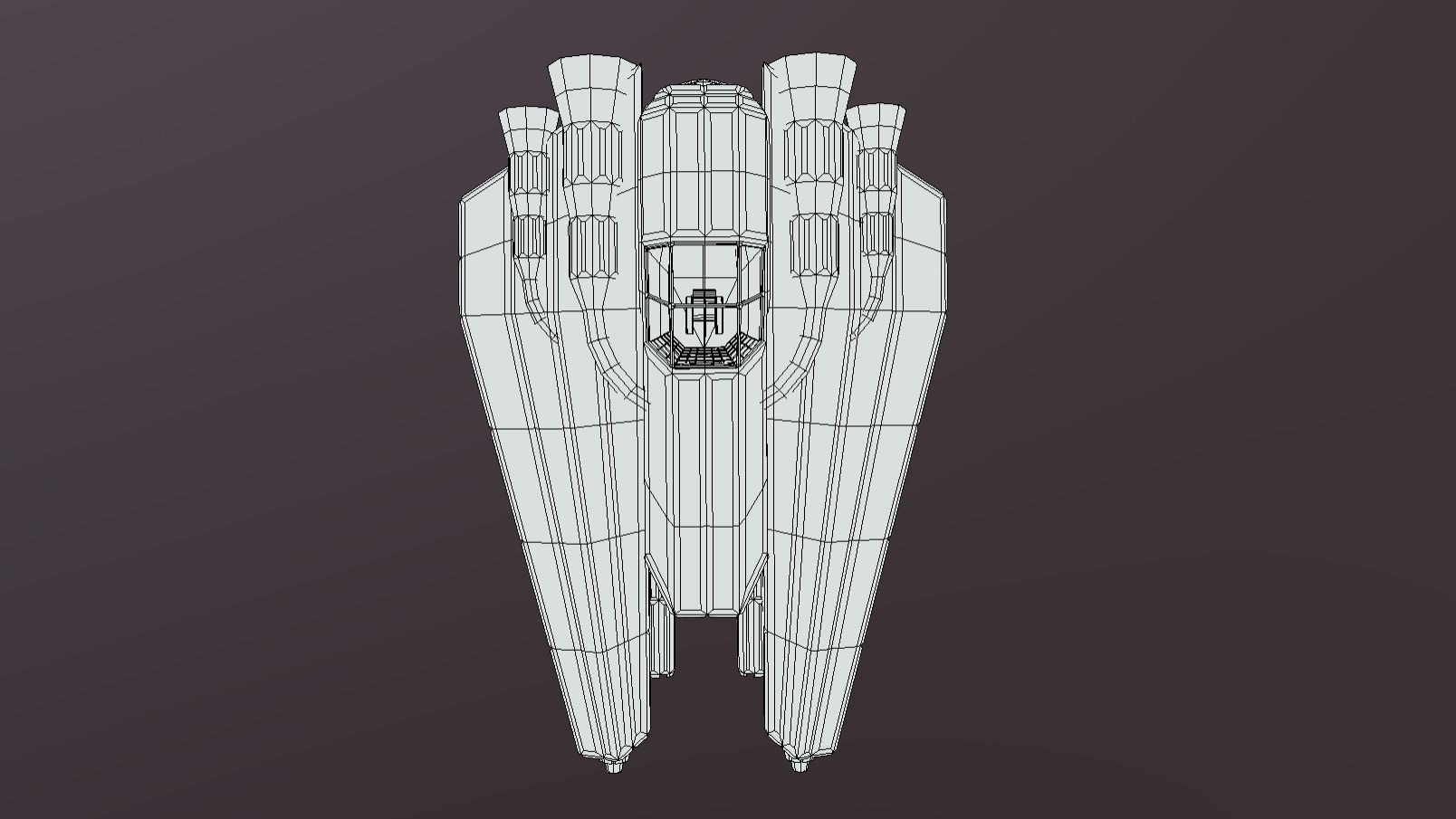 IF-420 Interceptor Fighter Low-poly 3D model_5