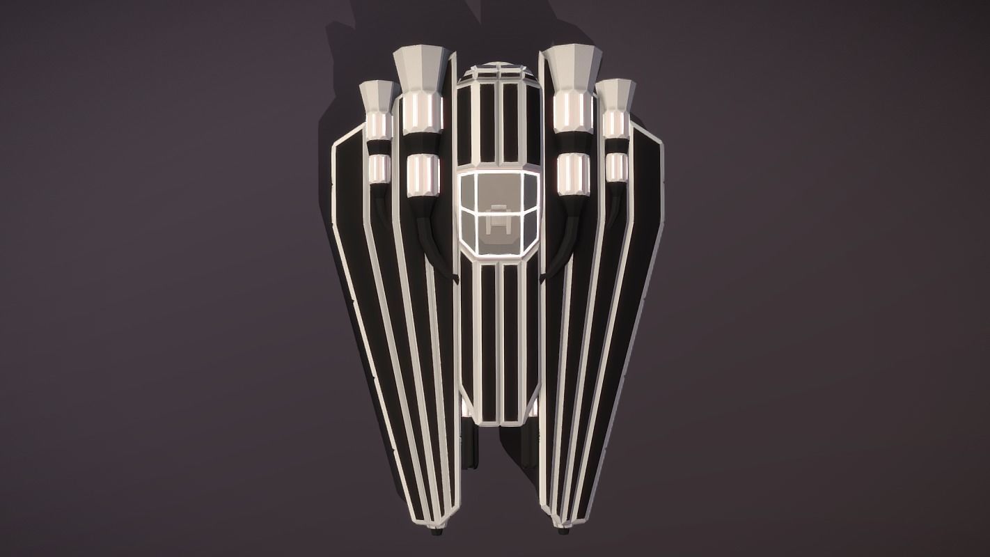 IF-420 Interceptor Fighter Low-poly 3D model_4