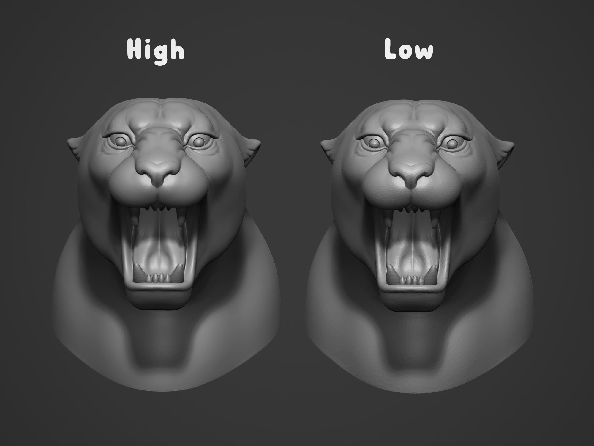 Jaguar Ferocious Expression 3D print model_7