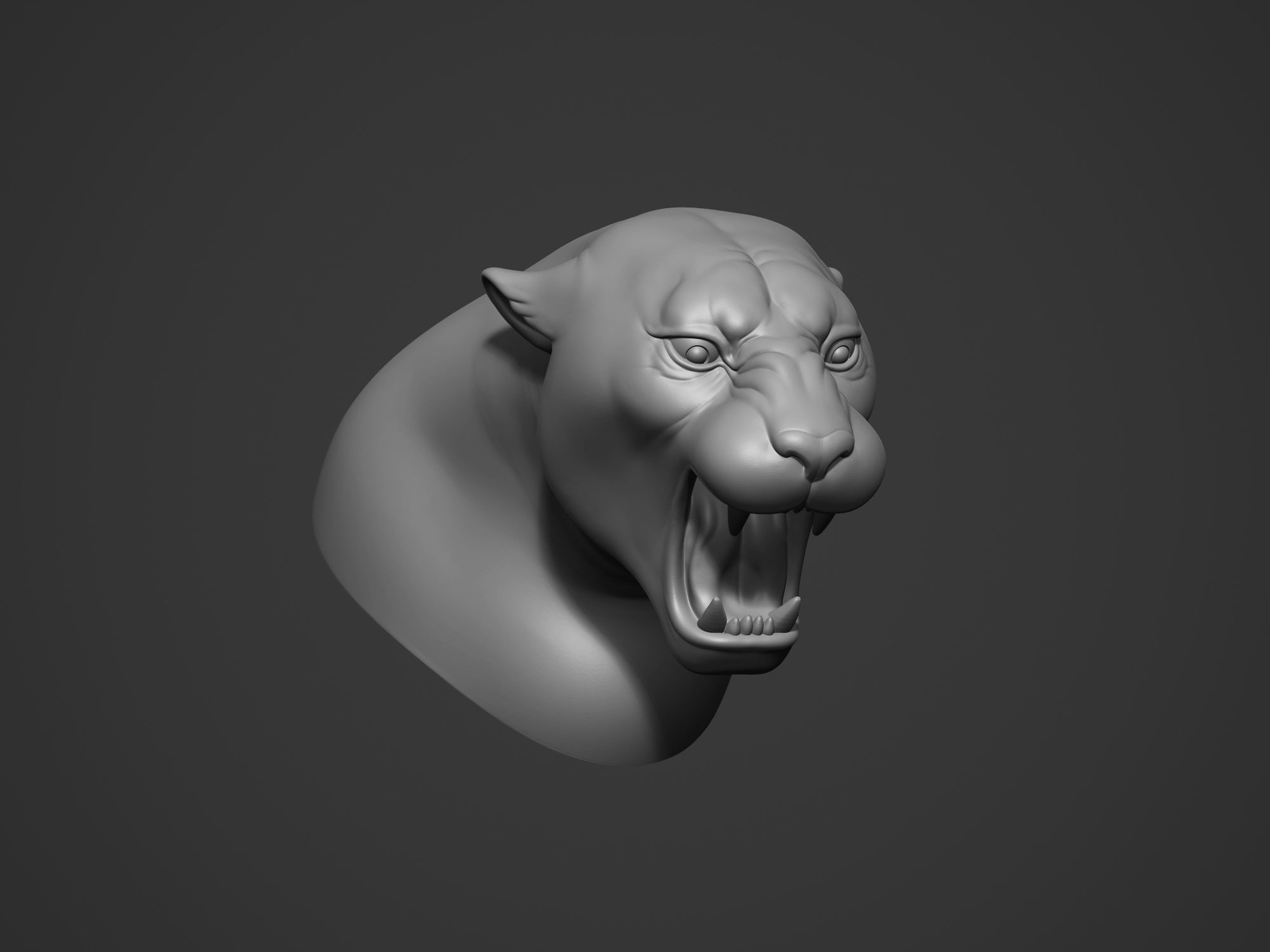 Jaguar Ferocious Expression 3D print model_9