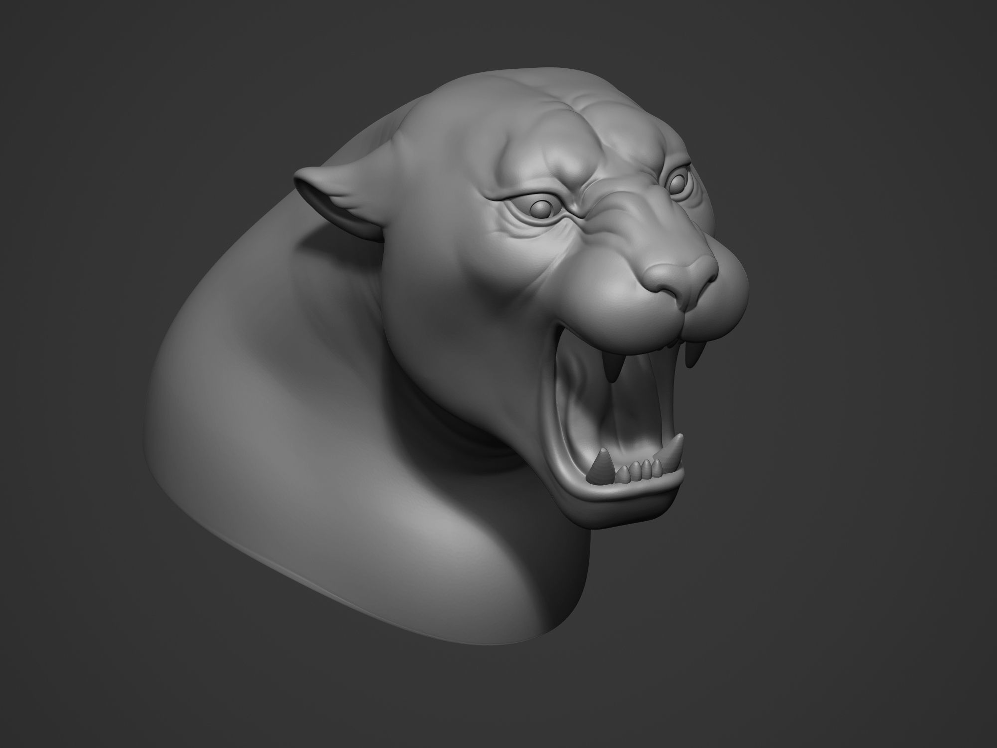 Jaguar Ferocious Expression 3D print model_1