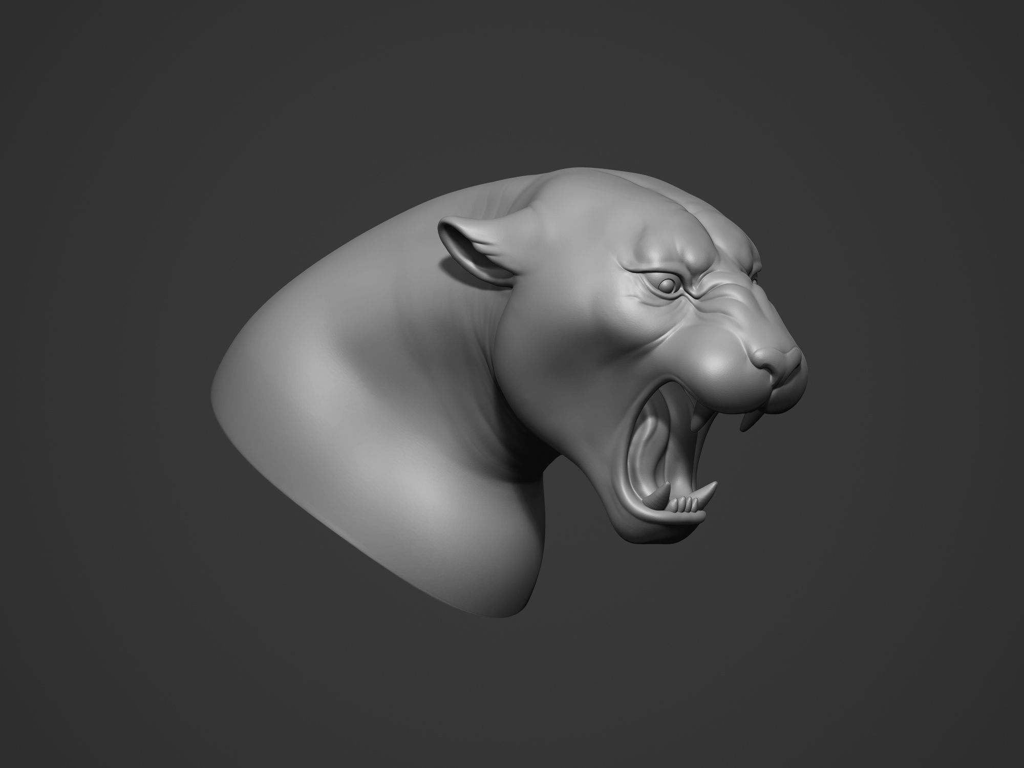 Jaguar Ferocious Expression 3D print model_10