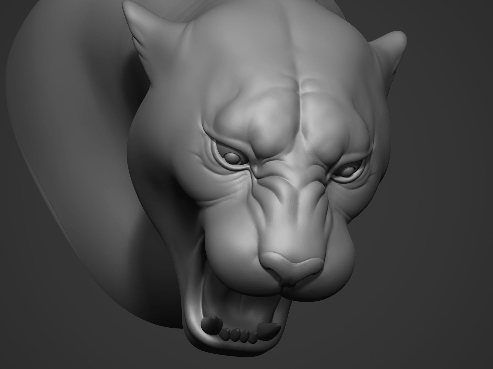 Jaguar Ferocious Expression 3D print model_3