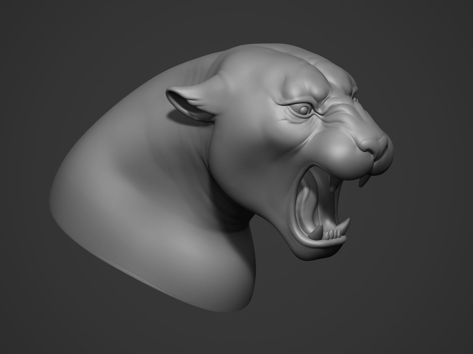 Jaguar Ferocious Expression 3D print model_2