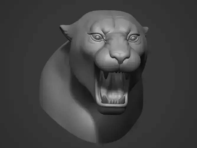 Jaguar Ferocious Expression 3D print model