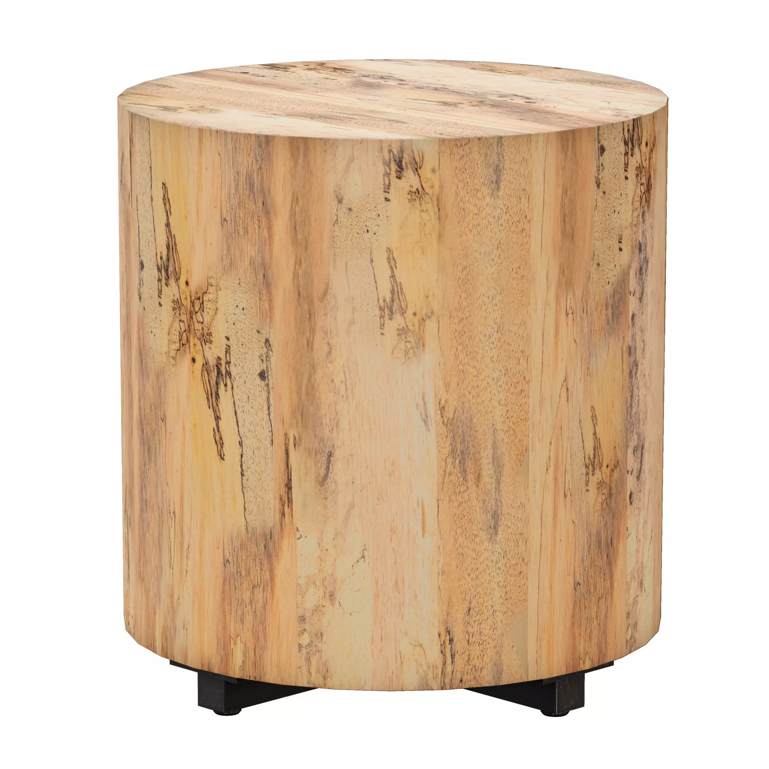 Dillon Spalted Primavera End Table Crate and Barrel 3D model_0
