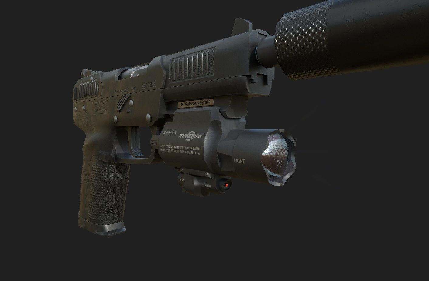 FN Five-seveN Gun Low-poly 3D model_5