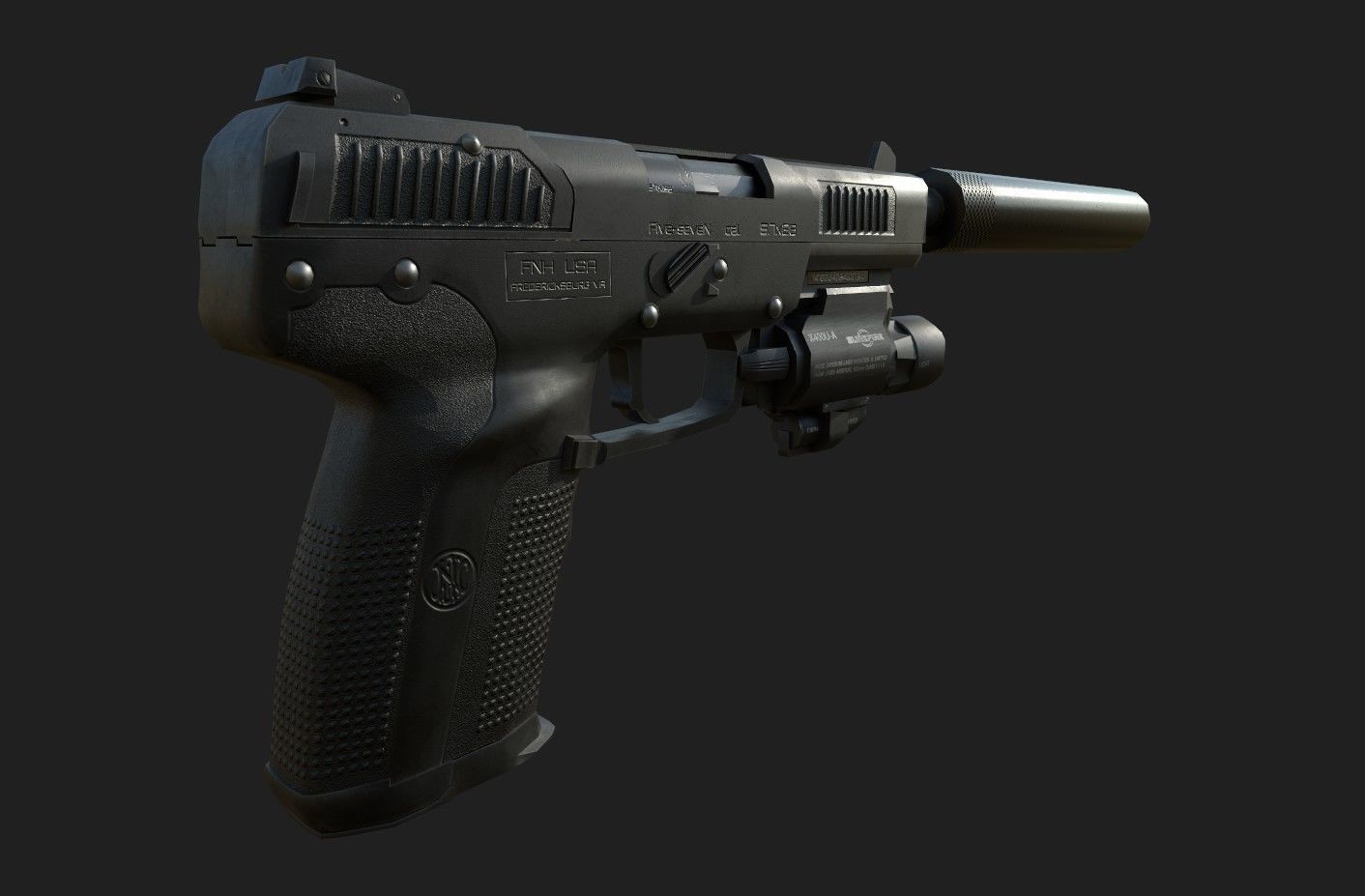 FN Five-seveN Gun Low-poly 3D model_4