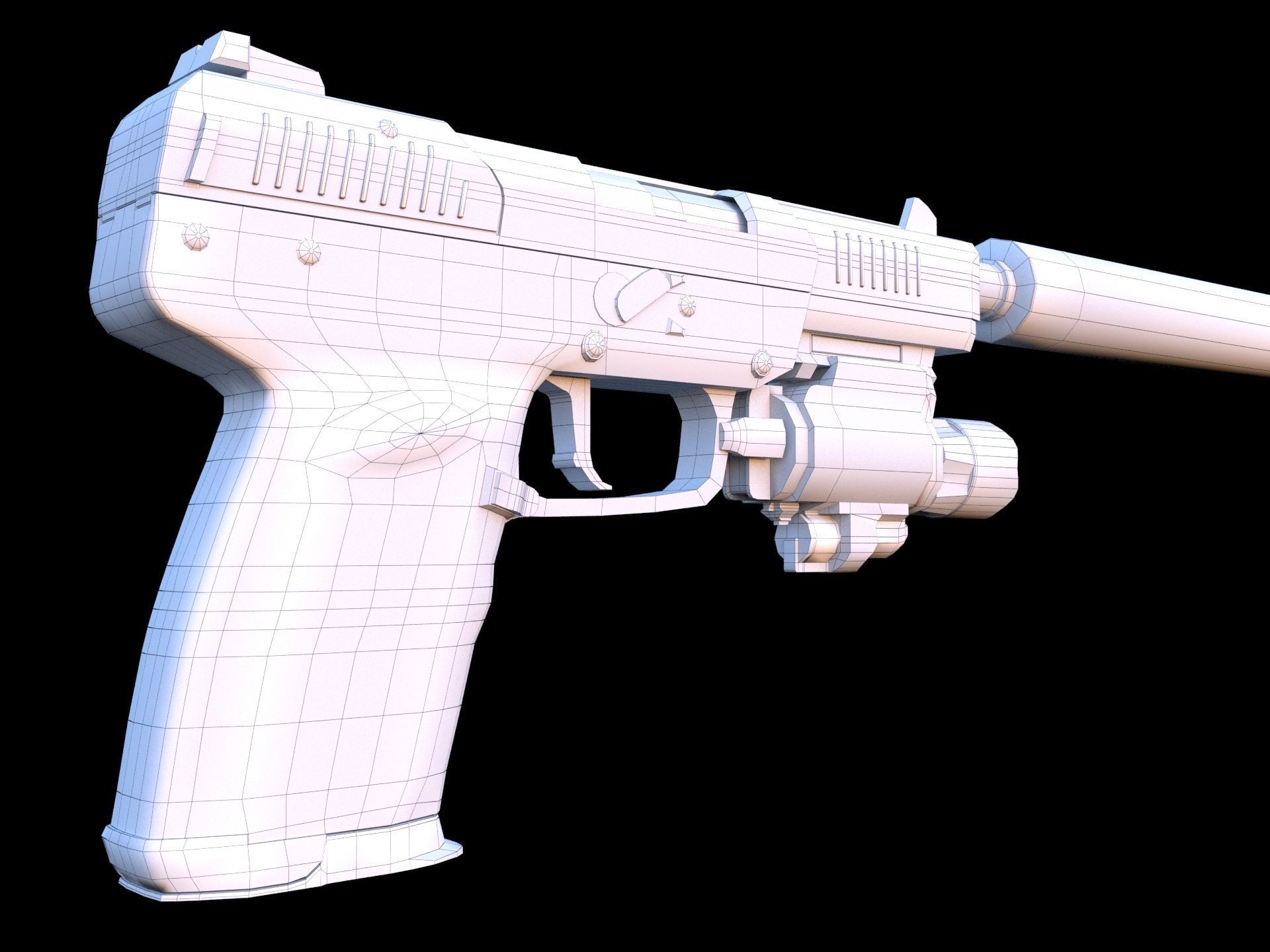 FN Five-seveN Gun Low-poly 3D model_9