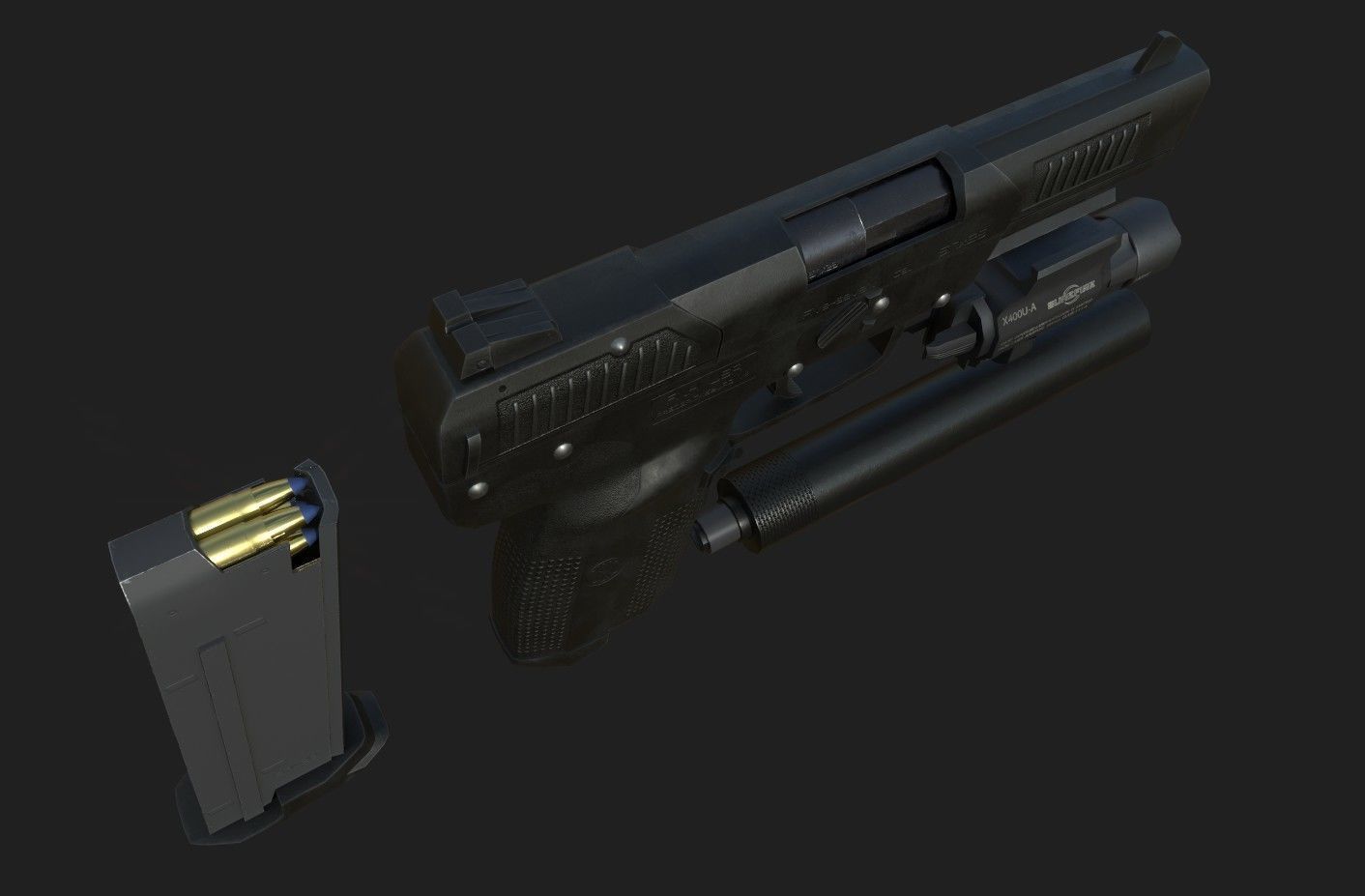 FN Five-seveN Gun Low-poly 3D model_6