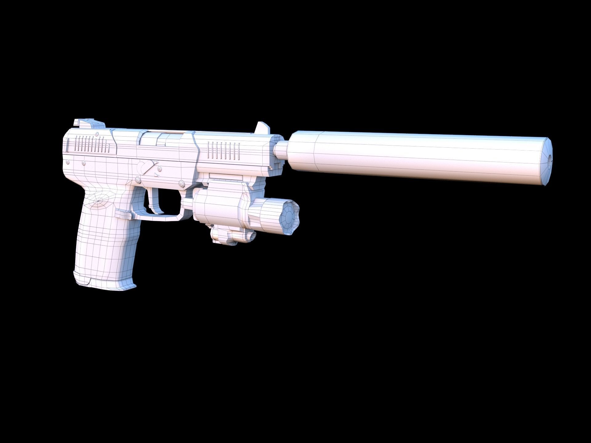 FN Five-seveN Gun Low-poly 3D model_8