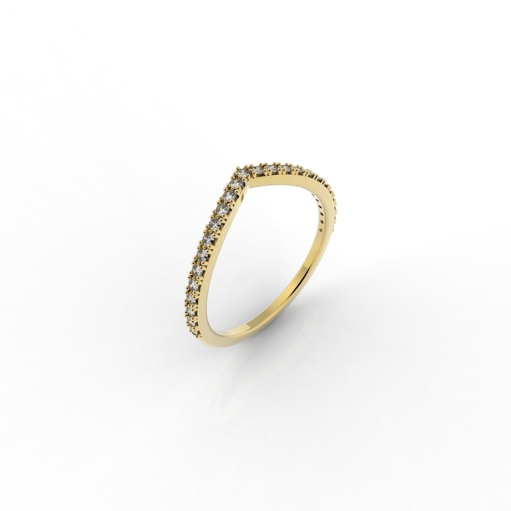 Light Modern Diamond Ring Soft 3D print model_3
