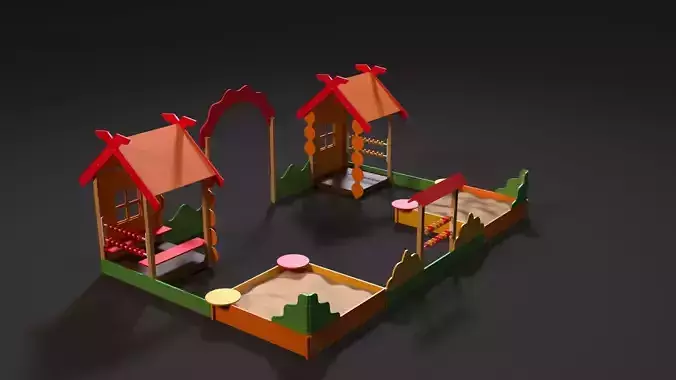 Playground sand patio 3D model