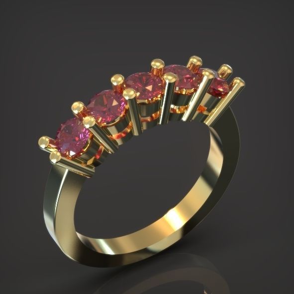 engagement ring 3D print model_7