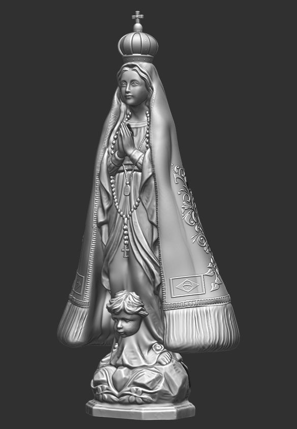 Nossa senhora aparecida Our Lady of the Apparition Stl  3D print model_3