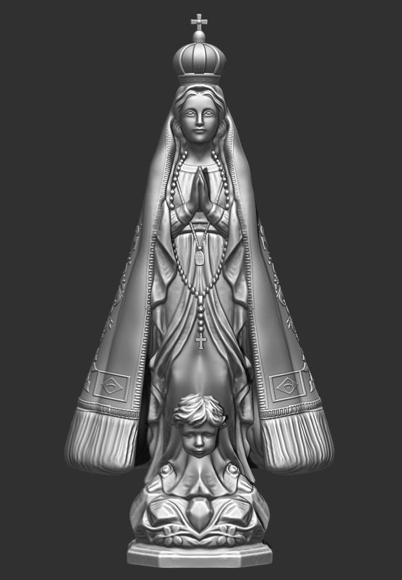 Nossa senhora aparecida Our Lady of the Apparition Stl  3D print model_2