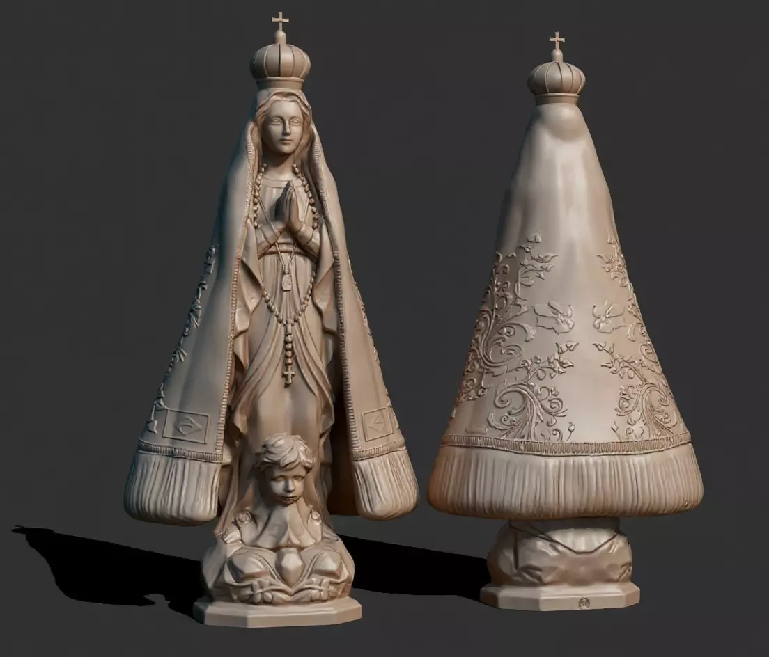 Nossa senhora aparecida Our Lady of the Apparition Stl  3D print model_0