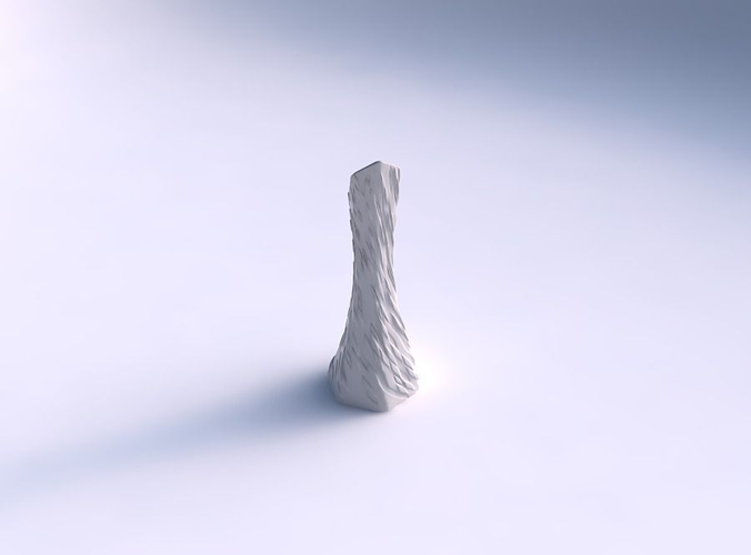 Vase squeezed and bent hexagon with twisted diagonal dents an... 3D print model